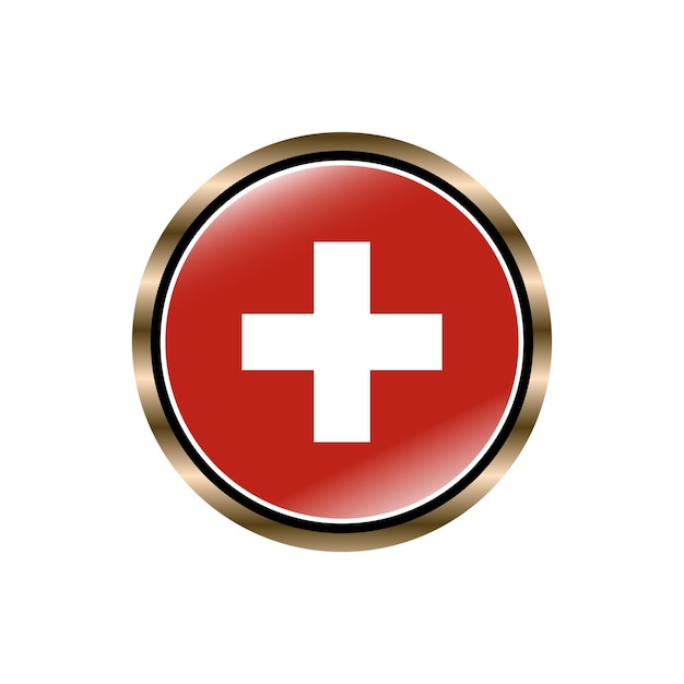 Flaga szwajcarii koło przycisk wektor szablon modna kolekcja logo design