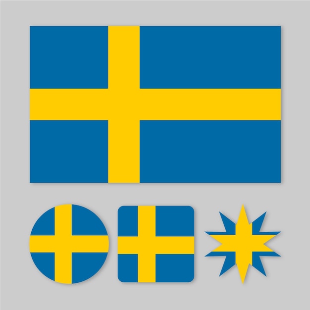 Flaga Szwecji I Ikona Kraju Szwecja