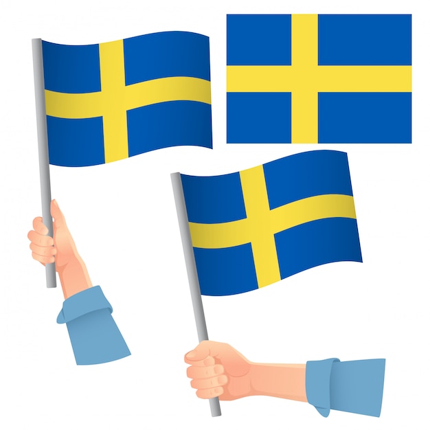 Plik wektorowy flaga szwecji w zestawie ręcznym