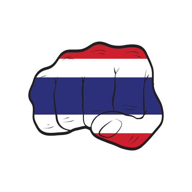 Flaga Tajlandii Na Zaciśniętej Pięści Koncepcja Protekcji Siły Siły