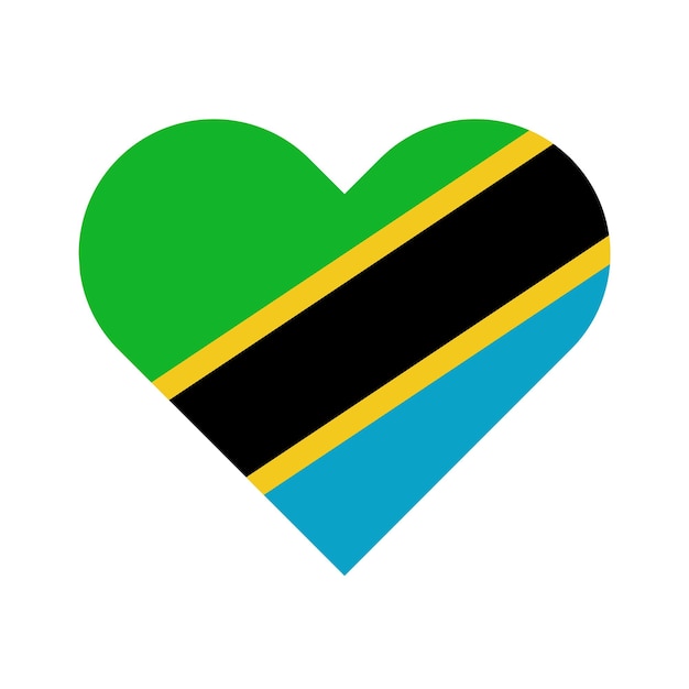 Flaga Tanzanii Serce