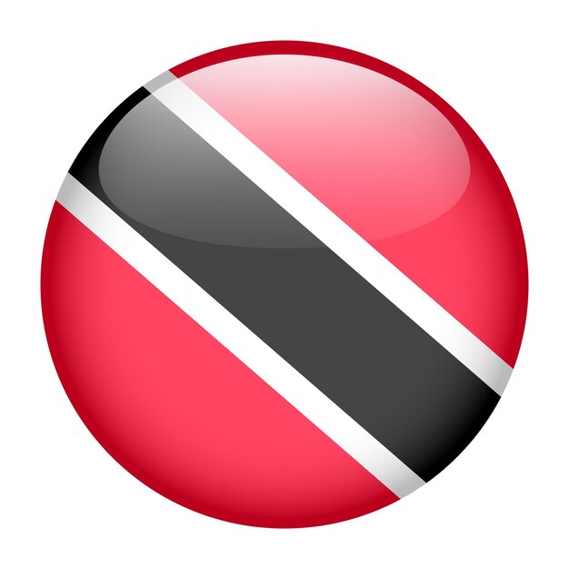 flaga Trynidadu i Tobago guzik okrągła błyszcząca ikona