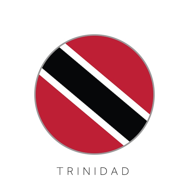 Flaga Trynidadu Okrągłe Koło Wektor Ikona