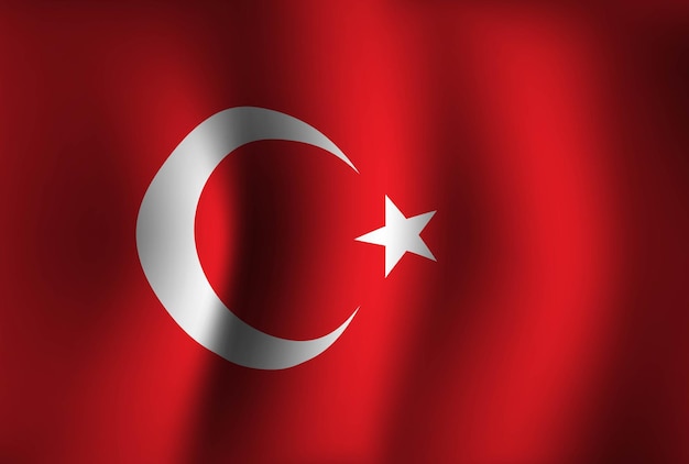 Flaga Turcji Macha W Tle 3d Narodowy Sztandar Tapeta