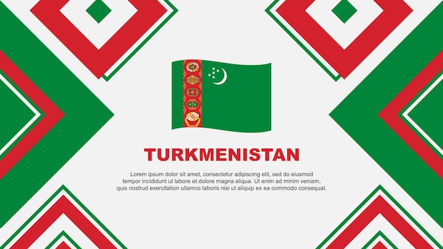 Flaga Turkmenistanu Abstract Background Design Template Turkmenistan Independence Day Banner Wallpaper Vector Illustration Turkmenistan Day Independence