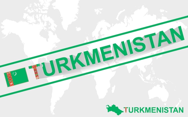 Flaga Turkmenistanu I Ilustracja Tekstu
