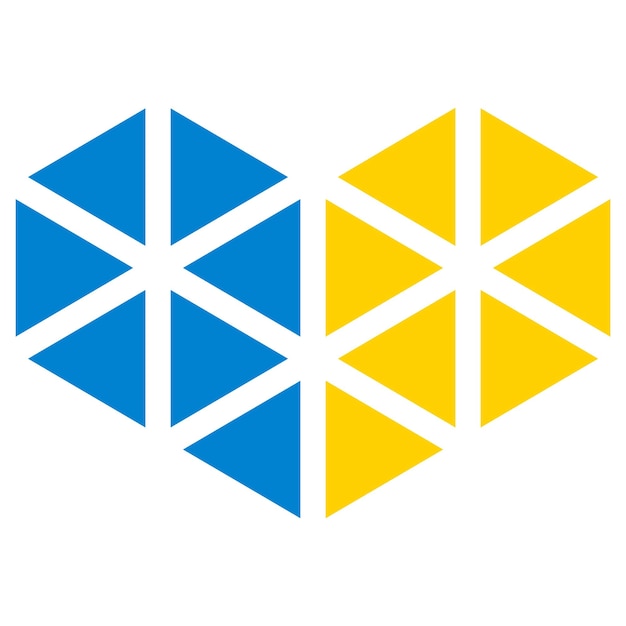 Flaga Ukrainy Geometrycznej Mozaiki Serca