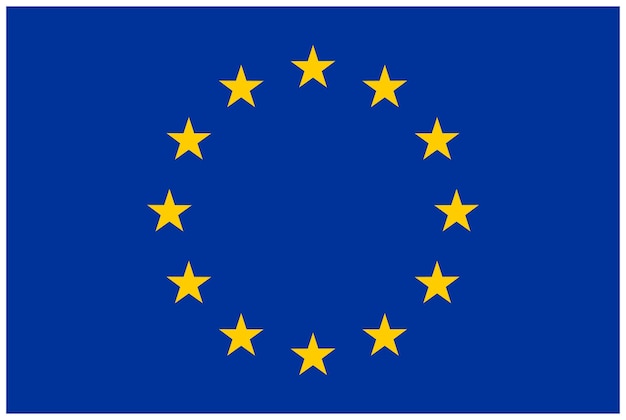 Flaga Unii Europejskiej Flaga wektorowa prostokątna z białą ramą
