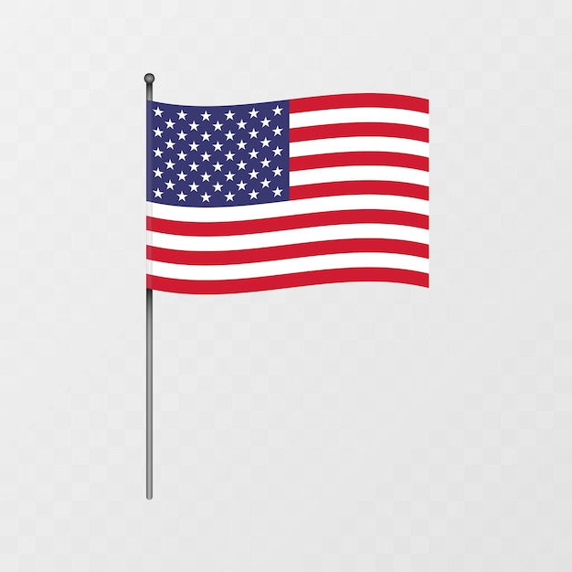 Flaga USA na słupie flagowym Ilustracja wektorowa