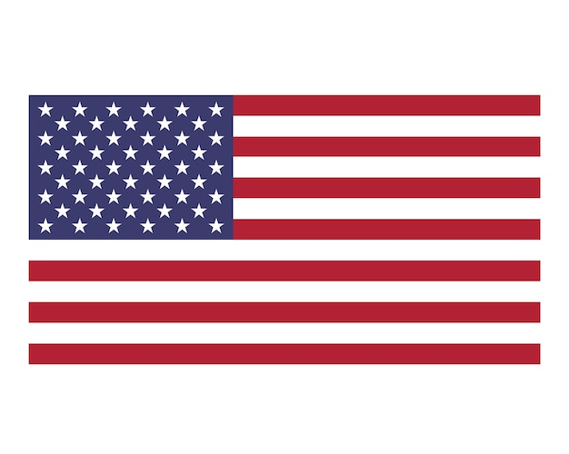Flaga USA narodowa amerykańska płaska ikona Stany Zjednoczone Ameryki kraj wektor ilustracja