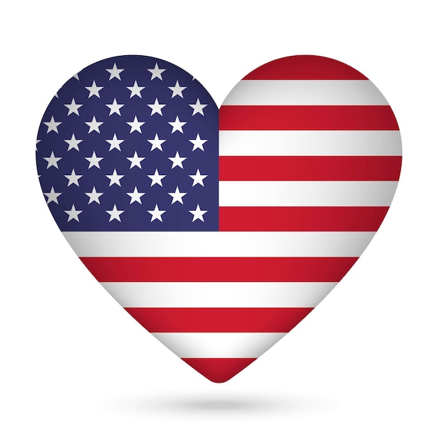 Flaga USA w kształcie serca ilustracji wektorowych
