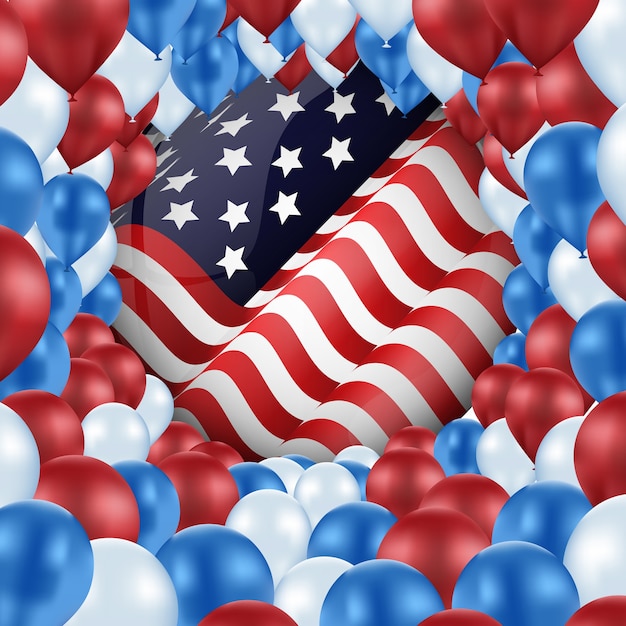 Flaga USA z ramą colorfull baloon