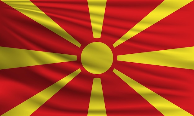 Plik wektorowy flaga wektorowa macedonii północnej z dłonią