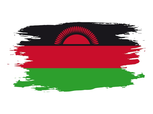 Flaga wektorowa Malawi narysowana pędzlem