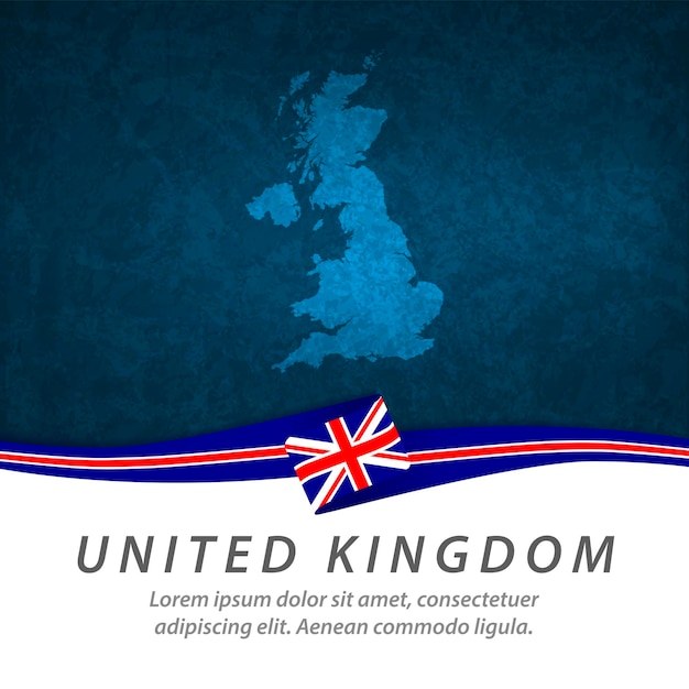 Plik wektorowy flaga wielkiej brytanii z centralną mapą