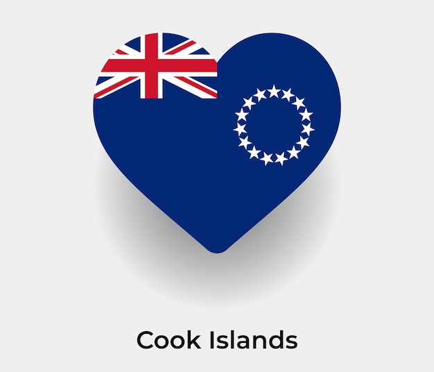 Flaga Wysp Cooka W Kształcie Serca Ikona Ilustracja Wektorowa
