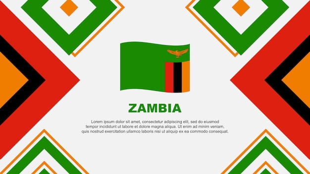 Flaga Zambii Abstrakt Projekt Tła Szablon Dzień Niepodległości Zambii Banner Tapeta Ilustracja Wektorowa święto Niepodległość Zambii