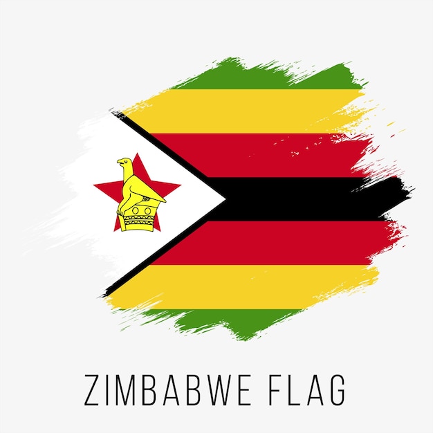 Flaga Zimbabwe Wektor. Flaga Zimbabwe Na Dzień Niepodległości. Grunge Flaga Zimbabwe. Flaga Zimbabwe