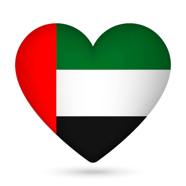 Flaga Zjednoczonych Emiratów Arabskich w kształcie serca ilustracji wektorowych