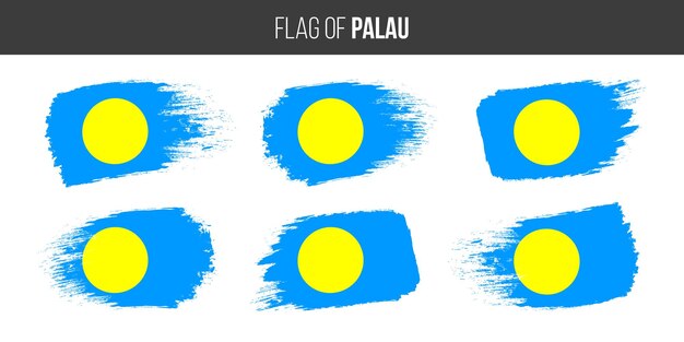 Flagi Palau Obrys pędzla ilustracja wektorowa flaga palau na białym tle
