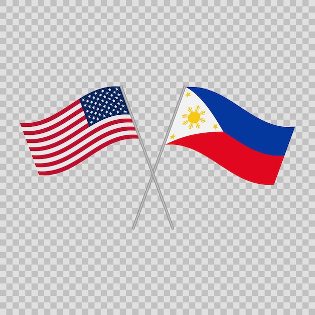 Plik wektorowy flagi stanów zjednoczonych ameryki i filipin