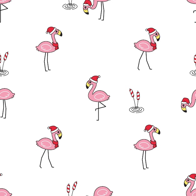 Flamingo Wzór Boże Narodzenie Czapka świętego Mikołaja Kreskówka