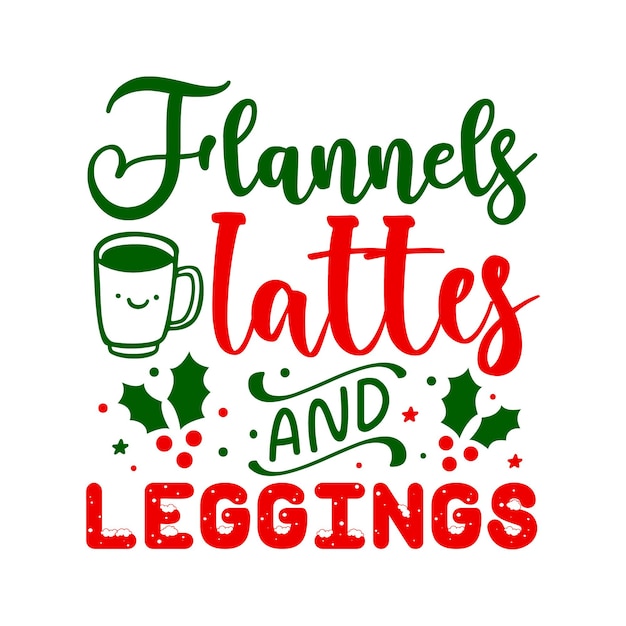 Flanelowe Latte I Legginsy Unikalny Element Typografii Premium Wektorów