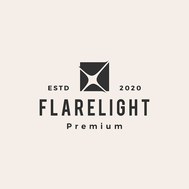 Flare Light Vintage Logo Ikona Ilustracja