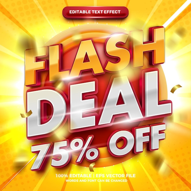 Flash Deal Promo Pogrubiony Edytowalny Efekt Tekstowy 3d