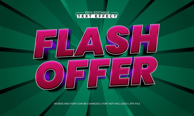 Flash oferuje edytowalny efekt tekstu z stylem tekstu zniżki i sprzedaży