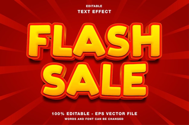 Flash Sale Edytowalny efekt tekstowy 3D