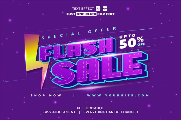 Flash Sale Vector Text Effect Edytowalny