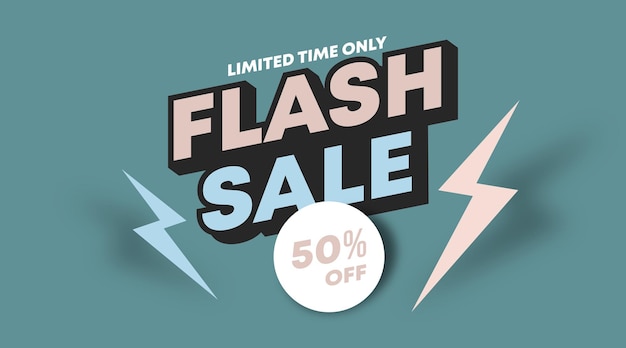 Plik wektorowy flash sprzedaż baner internetowy wektor. zniżka 50% od tła