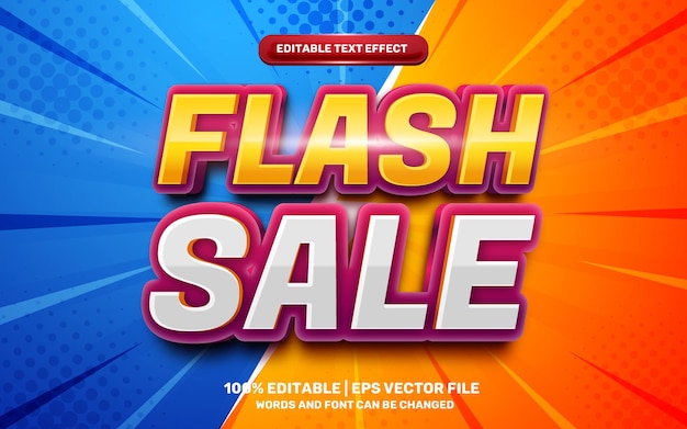 Flash sprzedaż nowoczesny efekt tekstowy 3d do edycji