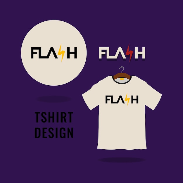 Flash Typografii T Shirt Projekt Ilustracji Wektorowych