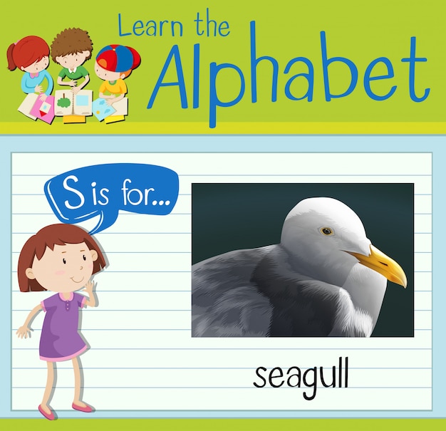 Flashcard Literka S Jest Dla Seagull