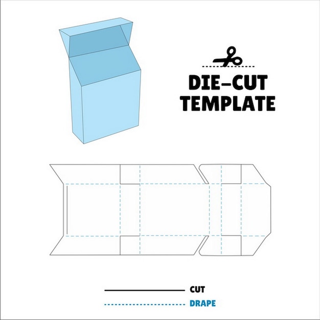 Plik wektorowy flip lid packaging die cut box template 3d mock up embalagem sacola