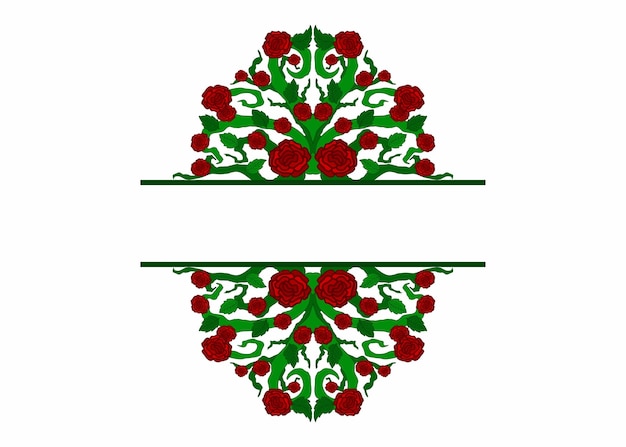 Plik wektorowy flora i róża ornament ramka granica wektor dla projektowania dekoracji