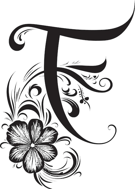 Plik wektorowy floral elegance blossoming letter f vector typeface freeform charm whimsical font f vector design