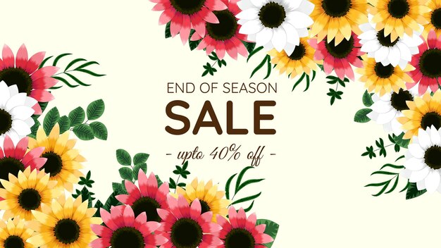 Floral Mega Savings Discounts Sale Off Shopping Background Label Szablon Z Miękkimi Naturalnymi Kwiatami