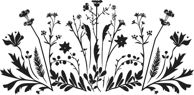 Florish Frame Botanical Border Vector Icon In Black Midnight Botanical Emblem Floral Border Vector