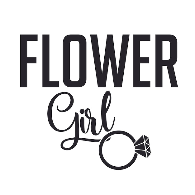 Flower Girl Kursywą Typografii Napis