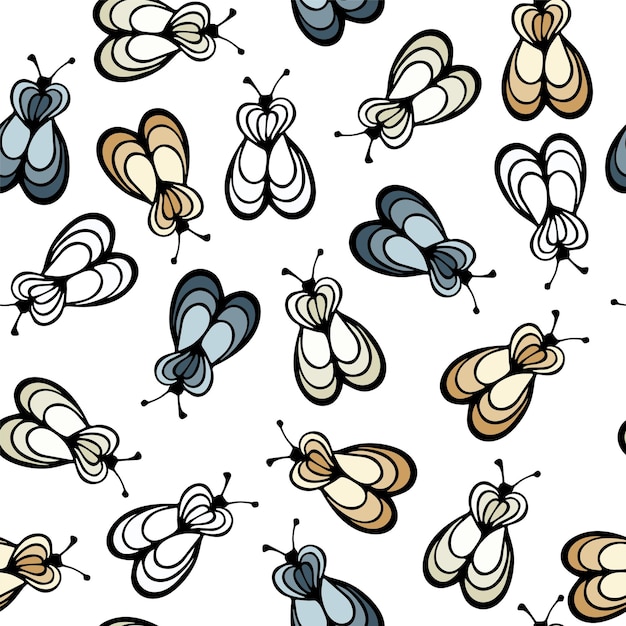 Fly bug owad ilustracja kreskówka wektor wzór