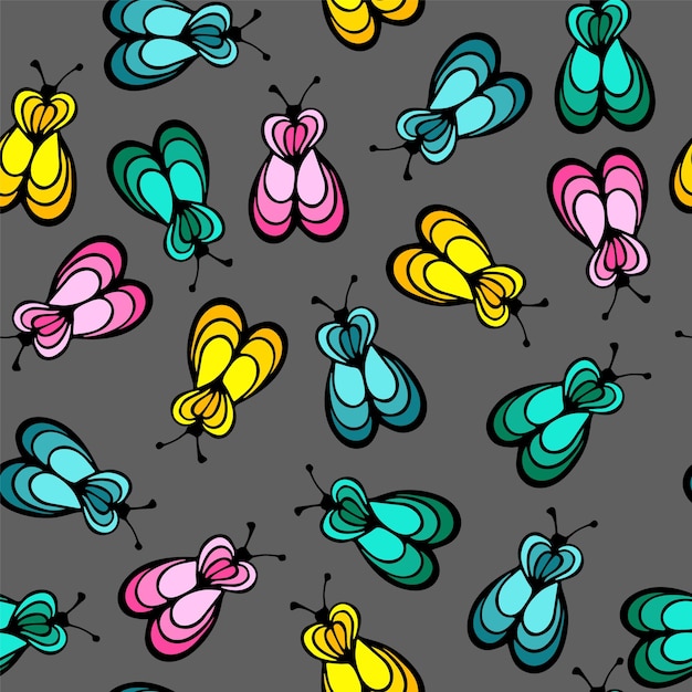 Fly bug owad ilustracja kreskówka wektor wzór