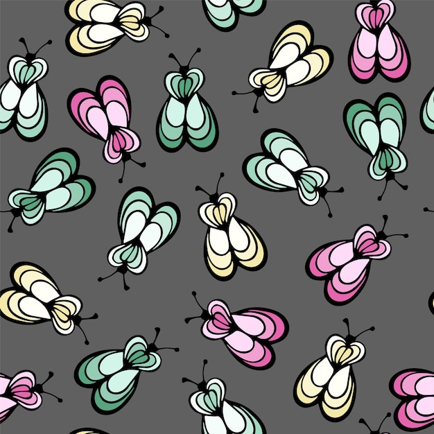 Fly bug owad ilustracja kreskówka wektor wzór