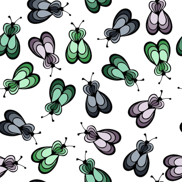 Fly bug owad ilustracja kreskówka wektor wzór