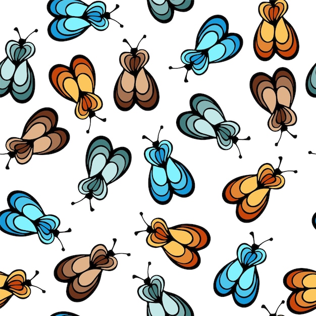 Fly bug owad ilustracja kreskówka wektor wzór