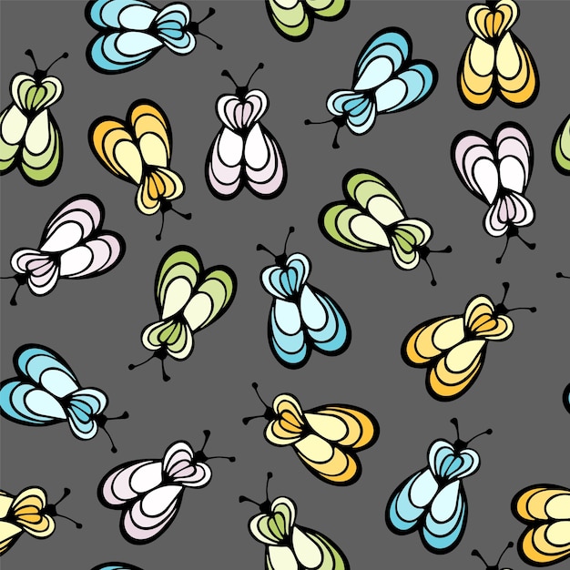 Fly bug owad ilustracja kreskówka wektor wzór
