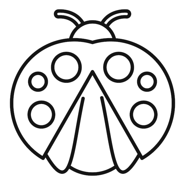 Plik wektorowy fly ladybird ikona kontur wektor arkusz dziecko lato