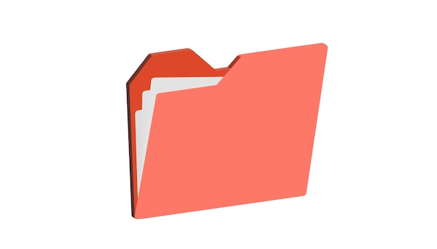 Folder plików 3d. Czerwony folder portfolio. wektor 3D. Plastikowa teczka na dokumenty.